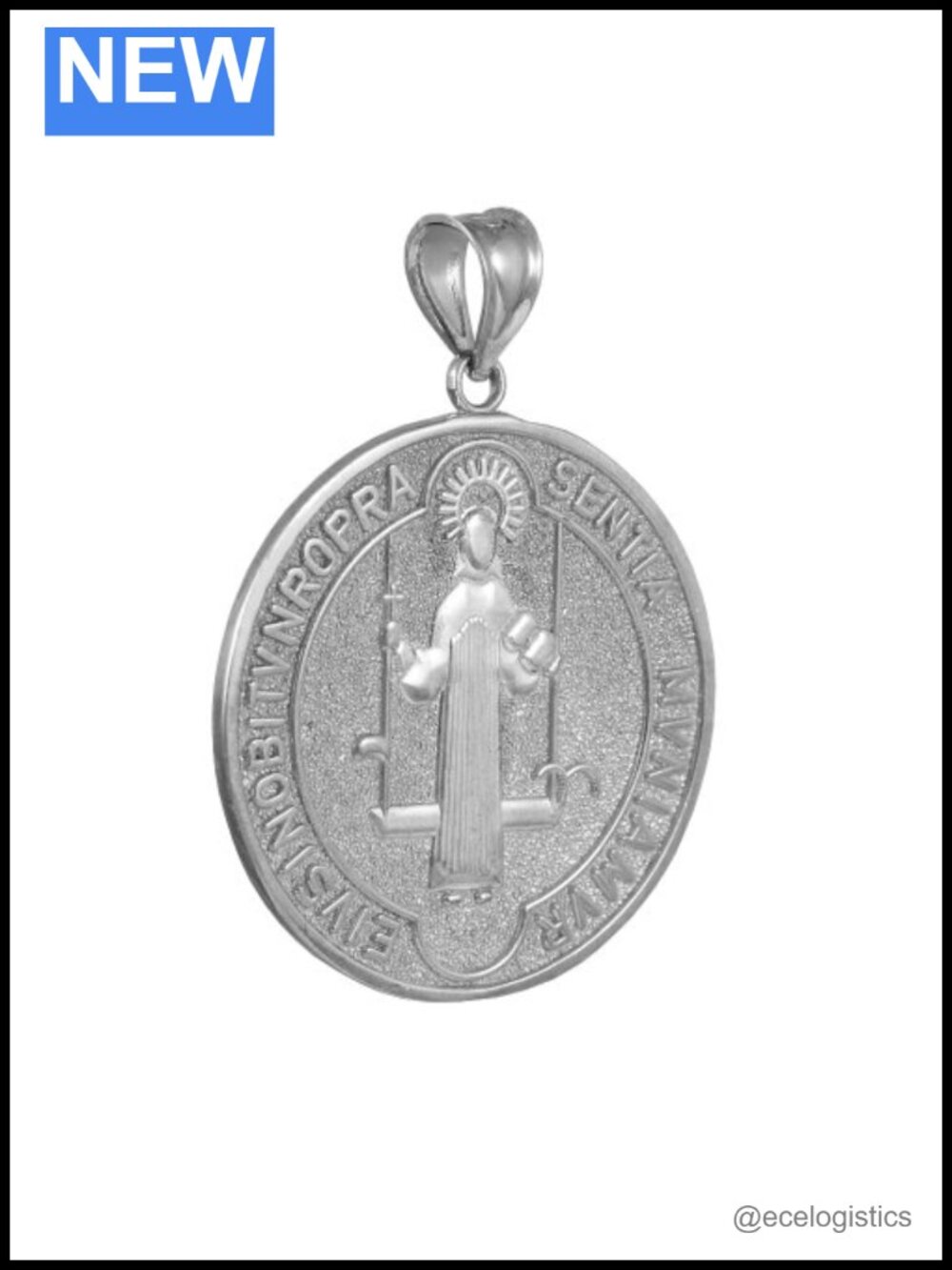 Sterling Silver Saint Benedict Medal Protection Charm Pendant